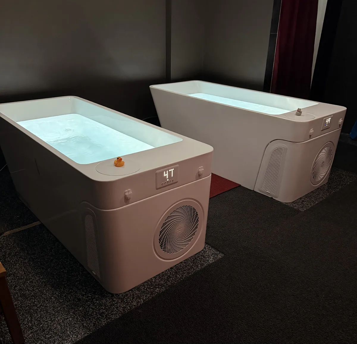 48°F cold plunge tubs at Healthspan recovery center in Brickell, Miami