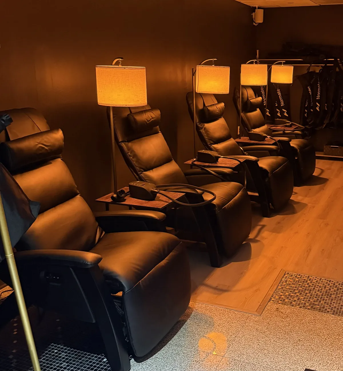 Normatec pneumatic compression boots at Healthspan in Brickell, Miami