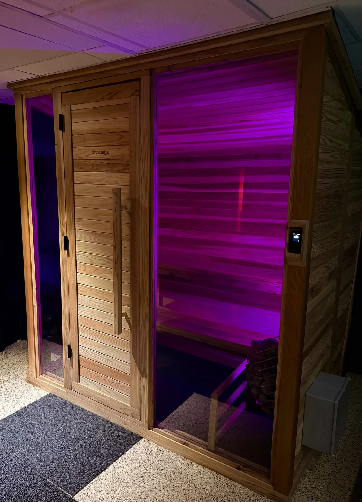 Traditional high-heat sauna in the Nordic Area at Healthspan Brickell, Miami